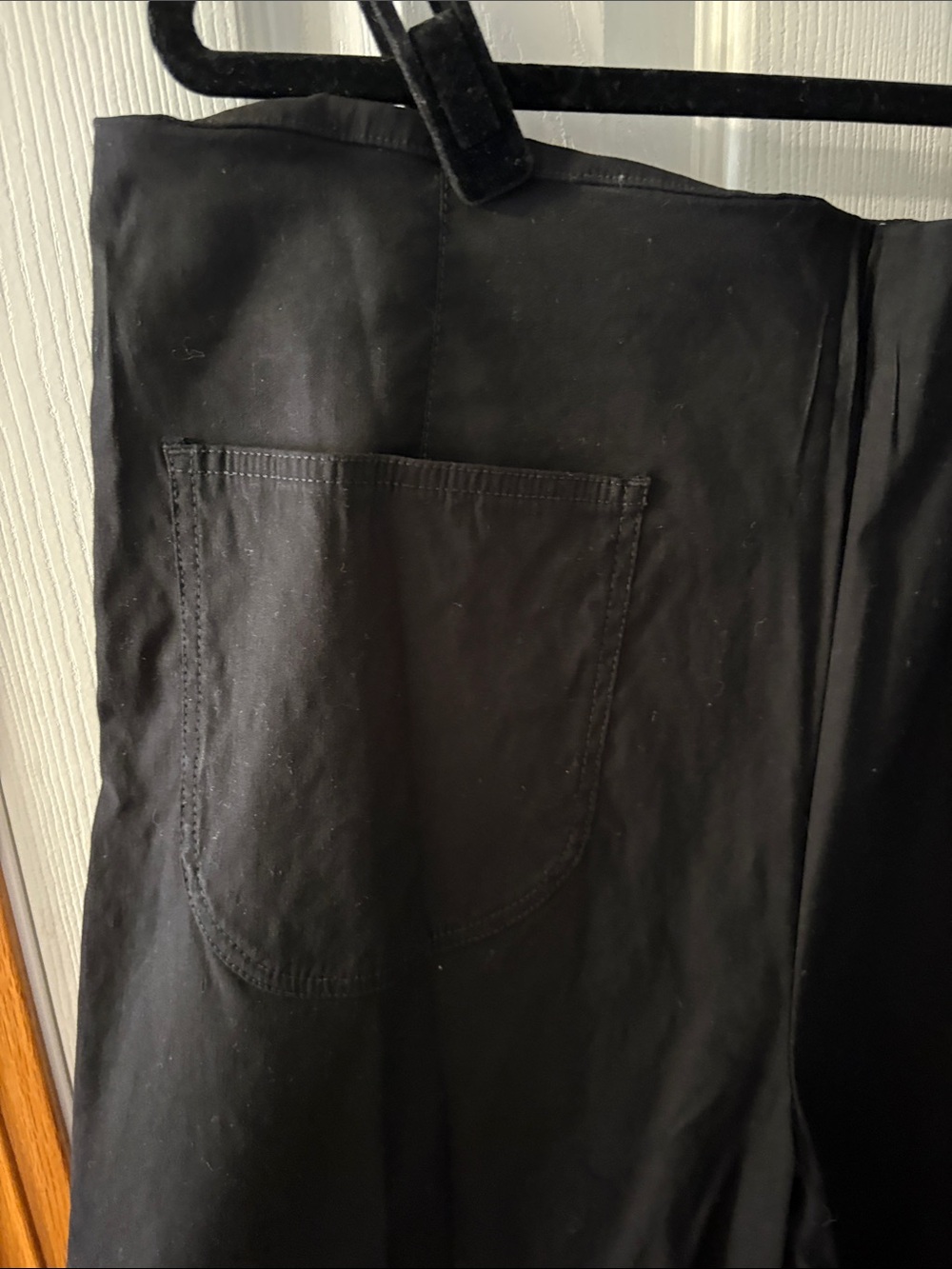 Maeve Black Wide-Leg Sweatpants with Ruffle Hem - Picture 3 of 8